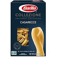 BARILLA Collezione Casarecce Pasta, 12 oz. Box (Pack of 12) - 6 Servings Per Box - Pantry Friendly Artisanal Pasta - Non-GMO, All Natural Ingredients, No Preservatives