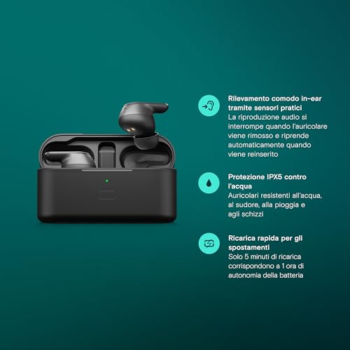 EPOS ADAPT E1 Auricolari Wireless Nero – ANC Ibrido · Bluetooth Multi-Point