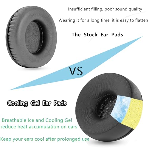 H570e Cooling Gel Replacement Ear Pads para Logitech H820e H650e Headsets | Almohadillas de Repuesto con Gel Refrigerante y Espuma de Memoria, Negro (50MM) miniatura 4