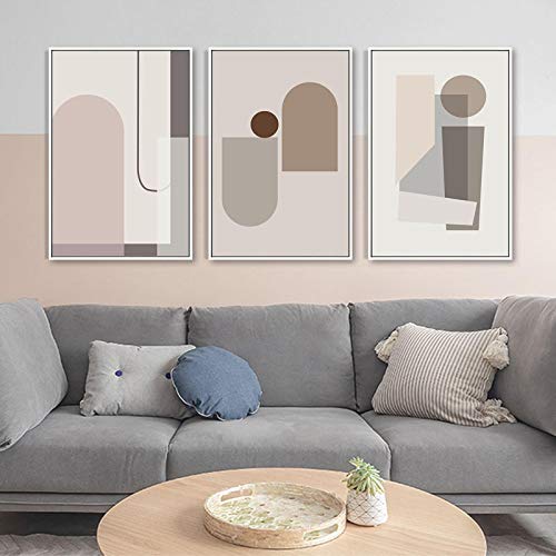 Peinture style scandinave lot de 3 affiches géométriques pour créer un intérieur serein