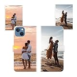 Sunrive Personalisierte hülle kompatibel mit iPhone 13 Handyhülle Benutzerdefiniert,Schutzhülle Lederhülle handykette universal Etui mit Eigenem Foto Bild Text Persönliche