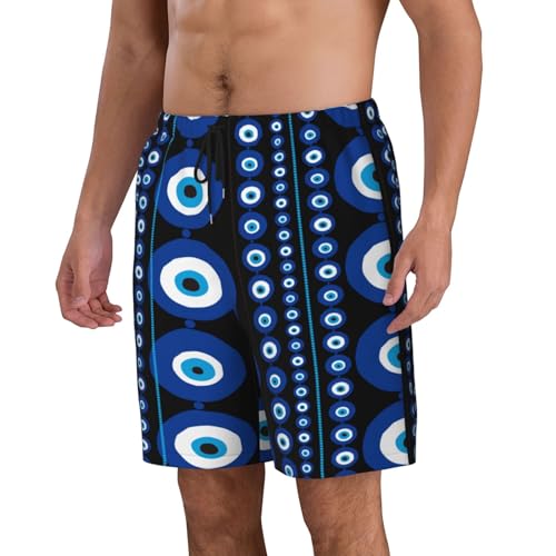 Blue Greek Evil Eye Amulet Nazar Men's Beach Shorts Summer Swim Trunks Quick Dry Casual Swim Beach Shorts2
