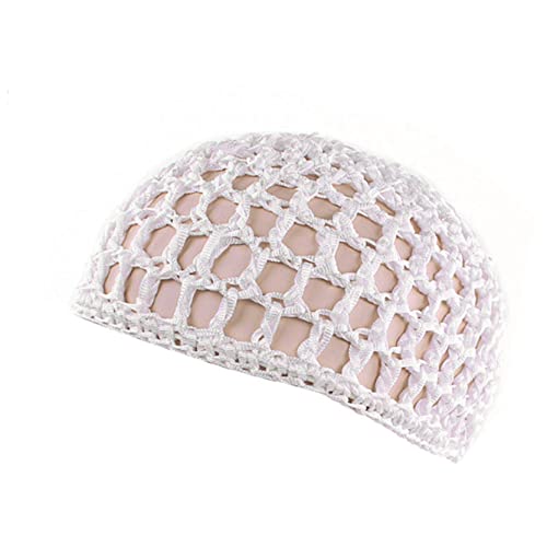 Chapeau de Soleil Bonnet Chapeaux for Femmes Maille Filet à Cheveux Crochet Casquette Doux Snood Filet à Cheveux Crochet Bonnet de Nuit Cheveux Longs Soin Casquette Couverture Chapeau (Color : Weiß,
