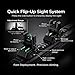 GOTICAL Fiber Optic Sights Flip Up Front and Rear Strong Polymer Folding Sights with Red and Green Fiber Optics Dots Tool-Free Adjustable Backup Sight Set for Picatinny Rails