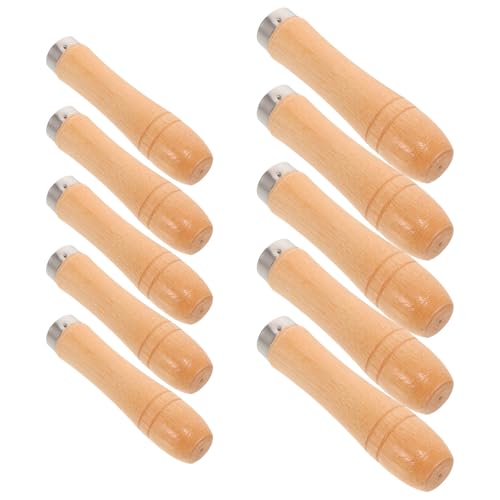 LALAFINA Mango de Lima Resistente de Madera, 10 Piezas (5 Mango Grande 5 Pequeño), Agarre Ergonómico para Lima Multiusos, Repuesto para Herramientas Manuales, Agarre Archivo Portátil