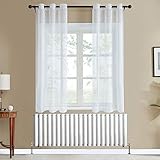 MATERIAL - Dieser Leinenstruktur Vorhänge bestehen aus 100% hochwertigem Polyster, funktionieren perfekt beim Drapieren.