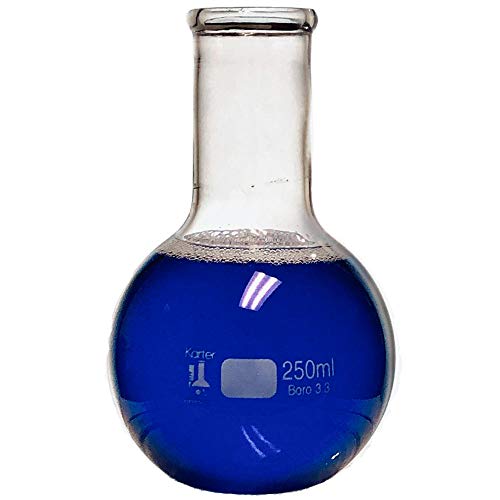 Flasque en verre borosilicate anti-choc thermique Karter Scientific 250A4 fond plat 250ml