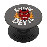 Feeling Lucky? This vintage devil tee top for men and women PopSockets PopGrip Interchangeable