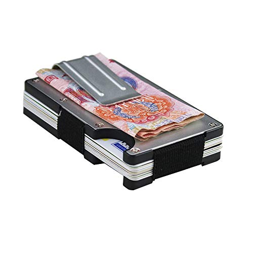 Andoer Carteira masculina de metal ultraleve para cartão de crédito carteira fina com bloqueio de RF