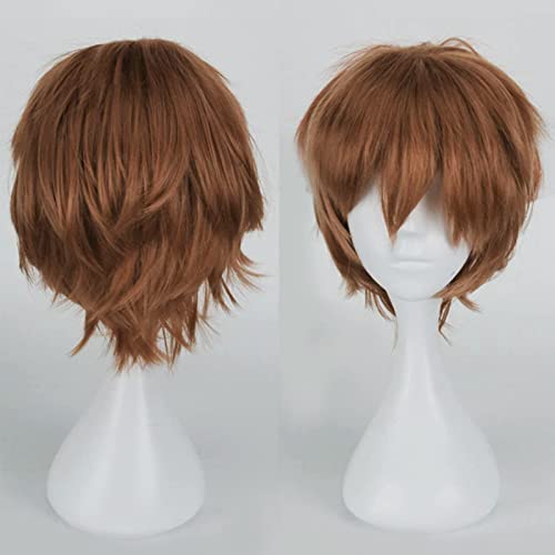 Cybelleza Cosplay Peluca Marrón claras Cortas Peluca Mujer Pelo Corto Pelucas Hombre...