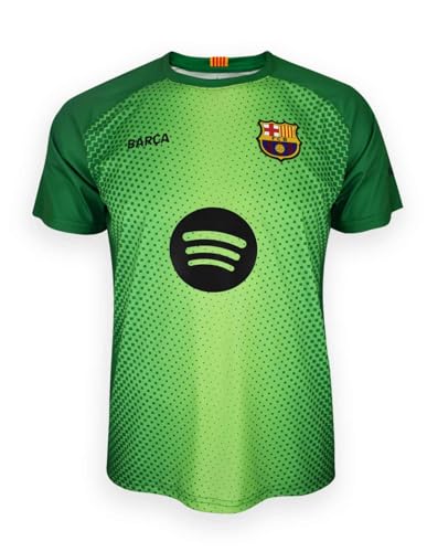 FC Barcelona Torwartausrüstung für Kinder, Saison 25/26, T-Shirt und Hose, Grün, offizielle Replik Joan Garcia, Unisex, 12 Jahre