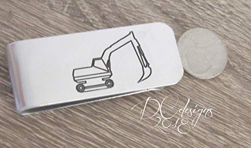 Excavator Money Clip, Various Metals, Customize with Wording on Bothsides4