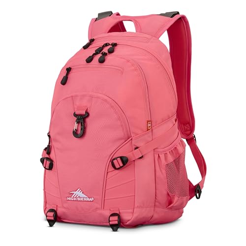 Image of High Sierra Loop Backpack, Travel, or Work Bookbag with tablet sleeve, One Size, THRIFT PINK