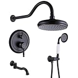 CHALIRS Shower Systems with Hand held Sprayer,Oil Rubbed Bronze 3 Functions Shower Faucet Sets Wall