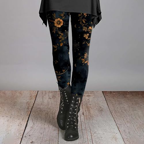 Leggings con estampado de invierno elegantes y opacos de estilo vintage 2