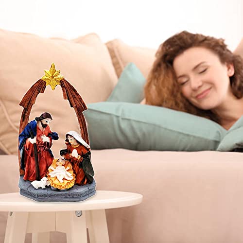 Estatueta da Sagrada Família | resina religiosa em pé | Decoração estatueta religiosa com figura Sag
