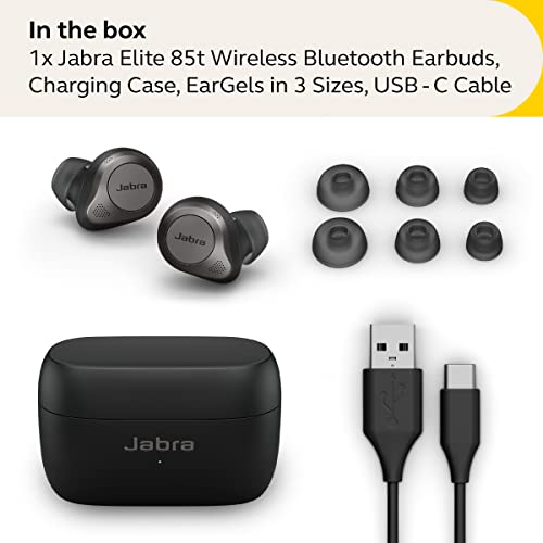 Jabra Elite 85T True Wireless Bluetooth Earbuds, Titanium Black – Advanced Noise-Cancelling Earbuds With Charging Case For Calls & Music – Wireless Earbuds With Superior Sound & Premium Comfort #TOP6