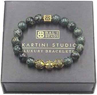 Men's Jade and Gold Beads Bracelet, Jade Bracelet, Designer Bracelet