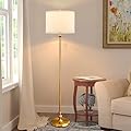 Luvkczc Modern Floor Lamp, 60" Standing Lamp for Living Room with Pull Chain Switch, Corner Tall Soft Lighting for Bedroom, Office, Dining Room, Farmhouse (Bulb Included),Gold