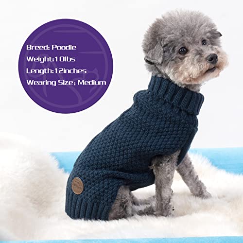 Cyeollo Dog Sweaters For Small Dogs Turtleneck Knitted Sweaters With Leash Hole Fall Small Dog Clothes Winter Pets Apparel #TOP4