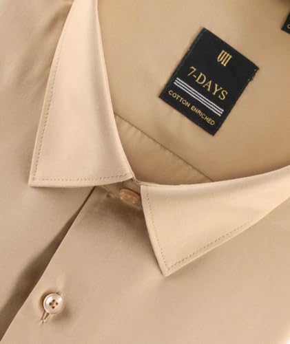 Image of 7-DAYS Men's Premium Formal Shirt - Cotton Rich, Regular Fit, Full Sleeve, with Pocket, Durable & Easy Care - Perfect for Office & Everyday Wear