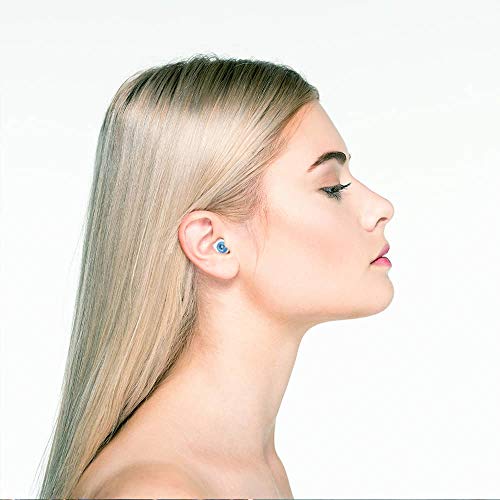 HOOF SafeSound - Ohrstöpsel/Gehörschutz für DJ´s, Musiker, Konzerte, Festival, Club, Disco, Party, e Gitarre, e Schlagzeug, Musik Silikon earplugs Hörschutz Blau/transparent mit Alubehälter