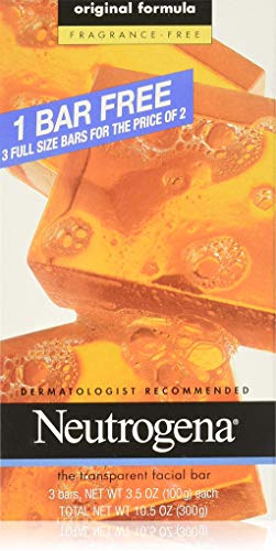 Neutrogena Transparent Facial Bar Unscented Pack, 3 Count (Pack of 6)