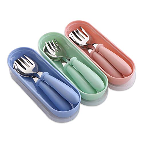 Baby Fork and Spoon 3 Set,Toddler Utensils Spoons Forks Tabl