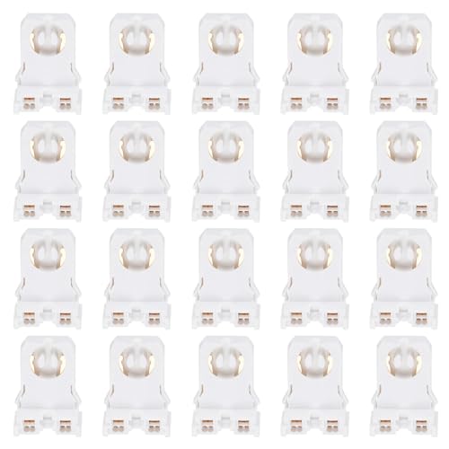 PATIKIL T8 Lamp Holder, 30pcs Non-shunted Tombstone Light Socket G13 Base for LED Integrated Fluorescent Tube Replacements, White