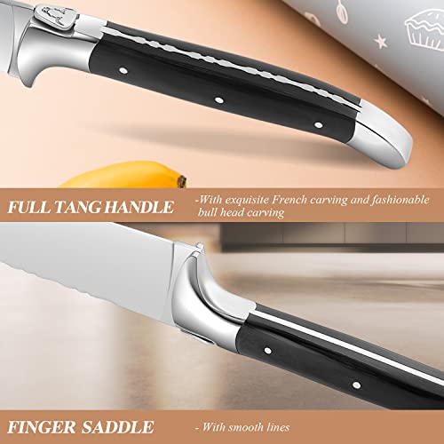 Huusk Knife Japan Kitchen Professional Chef Knife Bundle With 7.7" Black Titanium Coated Blade #TOP2
