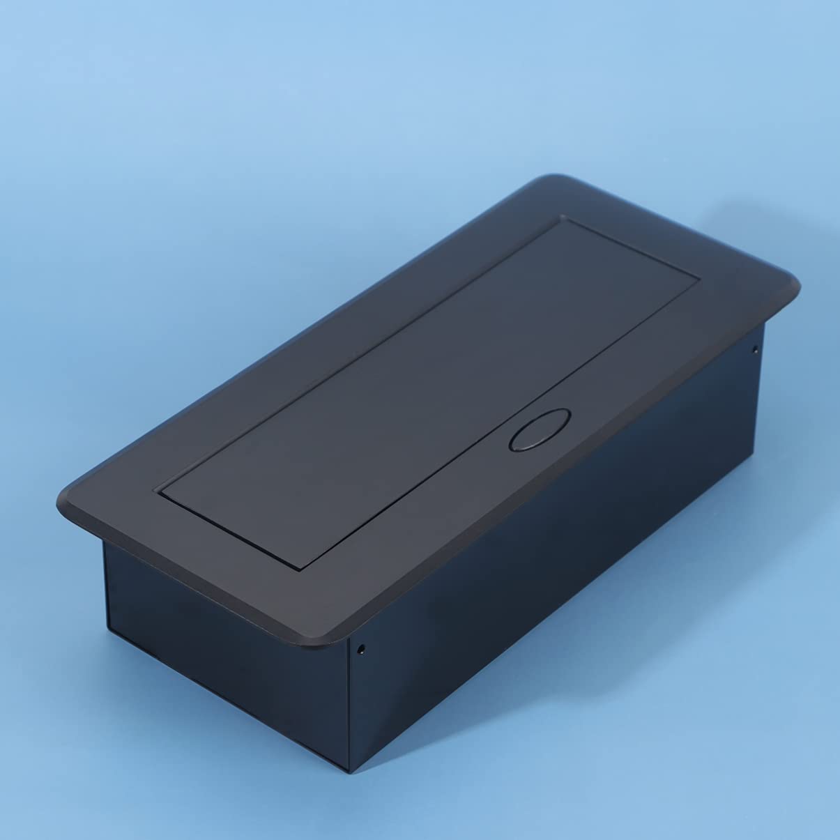 Pop Up Steckdose 3 Europäische Buchsen, Schwarz, Aluminium Stahl