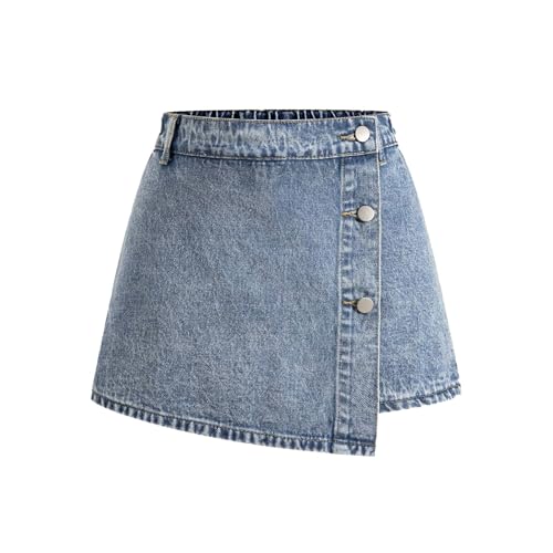 Jupe-short en jean délavé pour adolescente idéale pour le collège