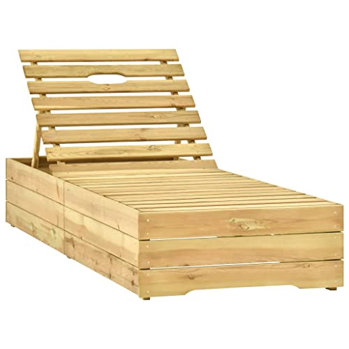 vidaXL Tumbona Hamaca Playa Piscina Cama Patio Terraza Balcón Jardín Cómodo Relajante Chaise Longue Verde Madera de Pino Madera de Impregnada