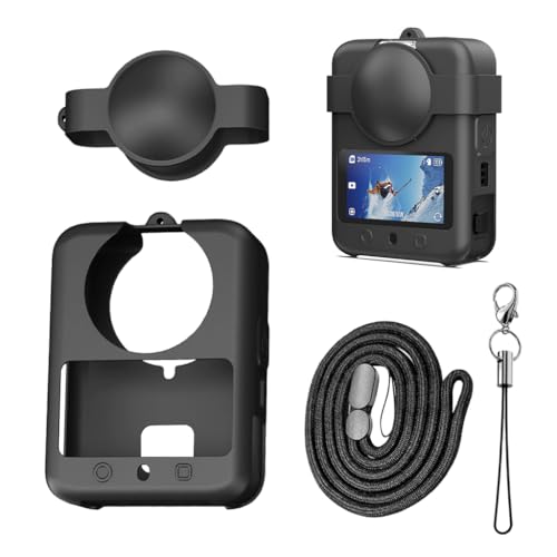 Image of ZORBES Silicone Cover Case for DJI Osmo 360, Soft Lens Cap Protector All-Round Protective Case for DJI Osmo 360 Accessories with Lanyards, Shockproof, Precision Fit, Set of 4Pcs