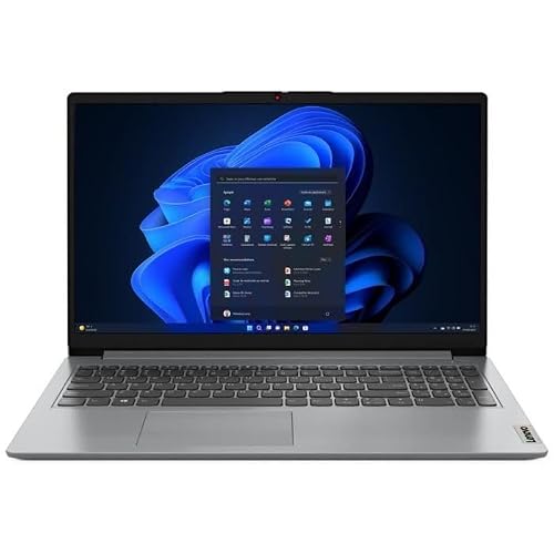 Lenovo IdeaPad 1 15IJL7 - Ordinateur Portable 15.6'' FHD (Intel Celeron N5400, RAM 4Go, SSD 128Go, Intel UHD Graphics, Windows 11 S) Clavier AZERTY Français - Cloud Gris