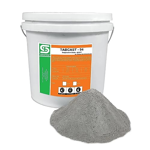 Simond Store 22 lbs Castable Refractory Cement, 94% Alumina, 3270F Rated, High Temp Cement for Furnace, Kiln, Foundry, Forge, Fireplace, Fire Pit, Stove, Oven, Hydraulic Bonded Dense Cement Castable