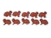 Miniblings 10x Kaninchen Aufstellfigur Gummitier 4cm Widder Hase braun