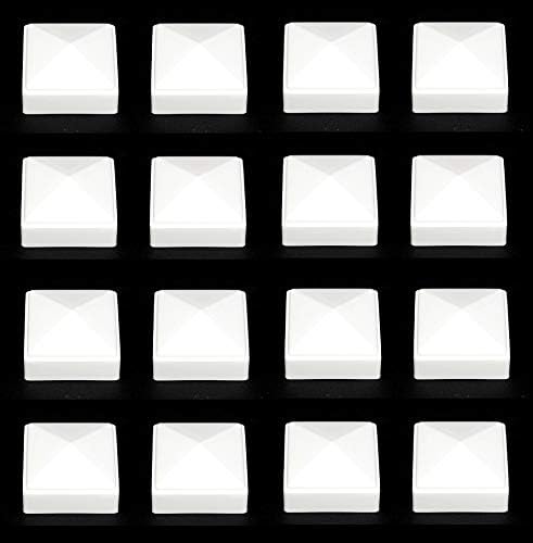 Tapas de plástico blancas de 2 x 2 para postes de metal, plástico, vinilo o madera, 2 x 2 postes (paquete de 16)