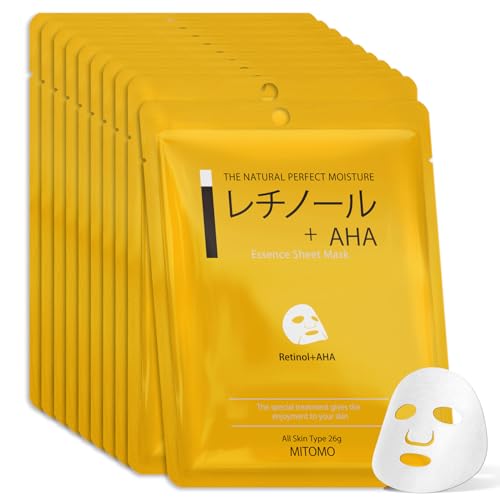 MITOMO ミトモ CARE601 10枚 Retinol+AHA/レチノール+AHA レチノール+AHAエッセンスマスク 贅沢な ピーリング フェイスエッセンスマスク 保湿・敏感肌【MCSS00601-A-4】