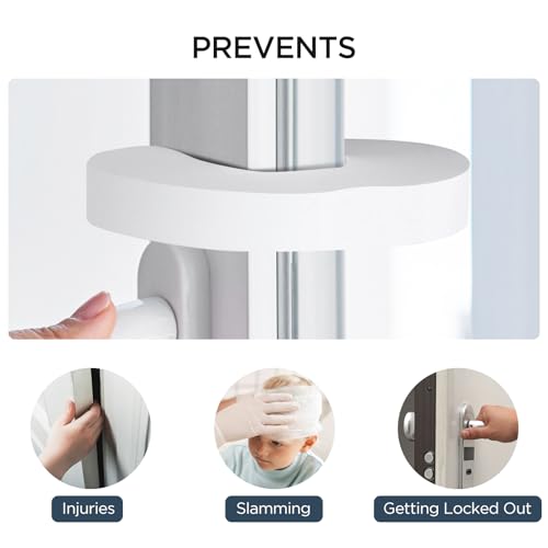 Romon Klemmschutz für Türen, 8 Stück Türstopper Tür Klemmschutz Türstopper Klinke Türschutz Kinder Sicherung Fingerklemmschutz Baby Aus Eva Schaum, Türstopper Schaumstoff Haustiere Schützen, Weiß