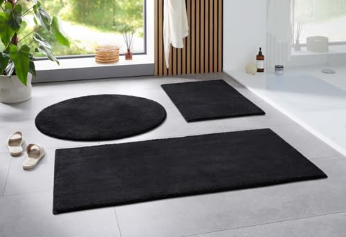 Taracarpet Badematte Uni Boho rutschfest, waschbar, Badezimmer-Teppich,...
