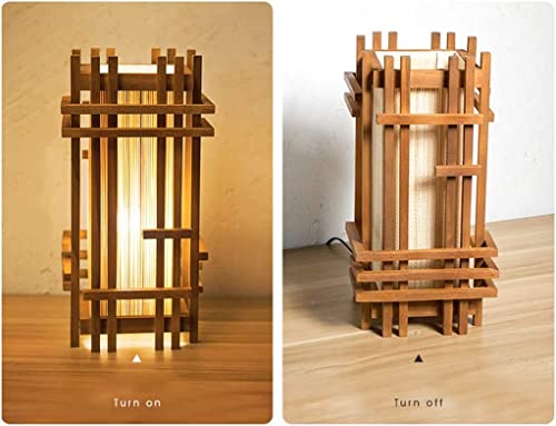 Lámpara de pie estilo japonés de madera maciza para salón y dormitorio 3