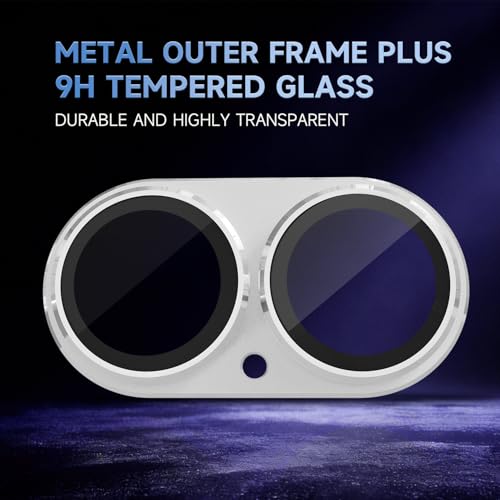 GratKit for iPhone 17 Camera Lens Protector, 9H Tempered Glass with Aluminum Alloy Frame Full Protective Cover, Case Friendly, Ultra HD, Night-Shot Friendly, Silver — view 2