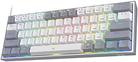 Redragon K617-RGB 16,8 Milyon RGB Aydınlatma, Red Switch Fizz%60 Q Türkçe Kablolu Mekanik Oyuncu Klavyesi Beyaz Gri - Görsel 9
