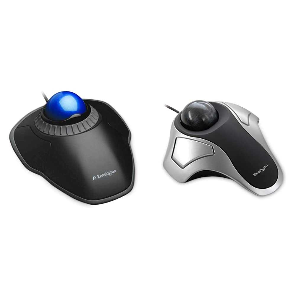 Kensington Orbit Mouse - Trackball Filaire Ergonomique - Bleu (K72337EU) & Orbit TrackBall - Souris TrackBall Ergonomique Filaire, Suivi Optique et Boule de 40 mm - Gris sidéral (64327EU)