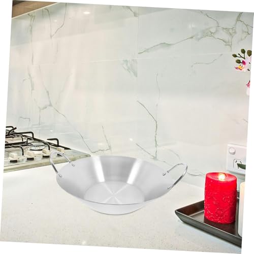 Wok de acero inoxidable Cabilock con doble asa y fondo plano miniatura 5