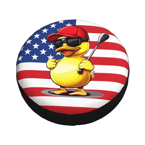 Image of Funny Duck Spare Tire Cover Weatherproof Universal Wheel Protectors Cute Duck Wheel Covers for Rv Camper Travel Trailer SUV Truck 15 Inch