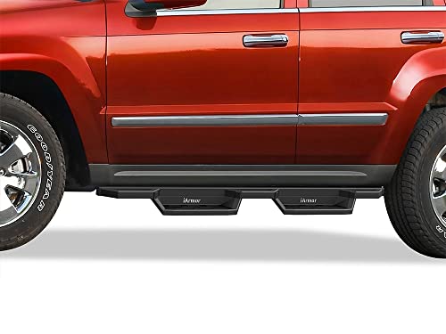 APS Stainless Steel Pocket Steps Running Boards Side Bars Compatible with Jeep Commander 2006-2010 & Jeep Grand Cherokee 2005-2010