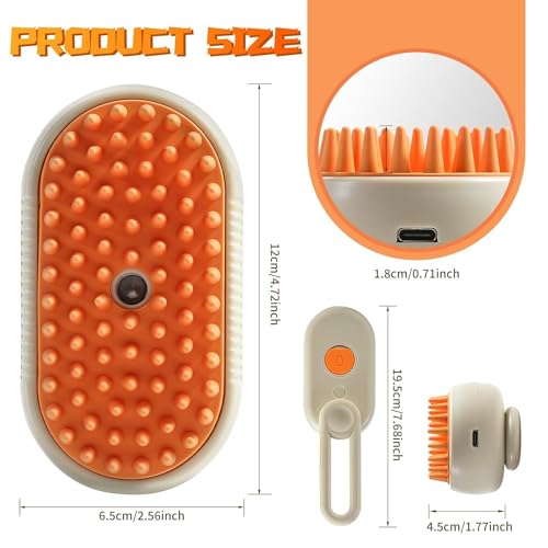 Image of Self Cleaning Slicker Brush, Pet Grooming Shedding Brush for Dogs and Cats - Easy to Remove Loose Undercoat, Pet Massaging Tool Suitable for Pets with Long or Short Hair (White)