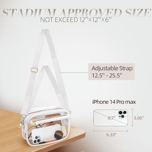 Image of Clear Bag Stadium Approved, Clear Crossbody Bag Purses for women for Concert, Sports, Festivals